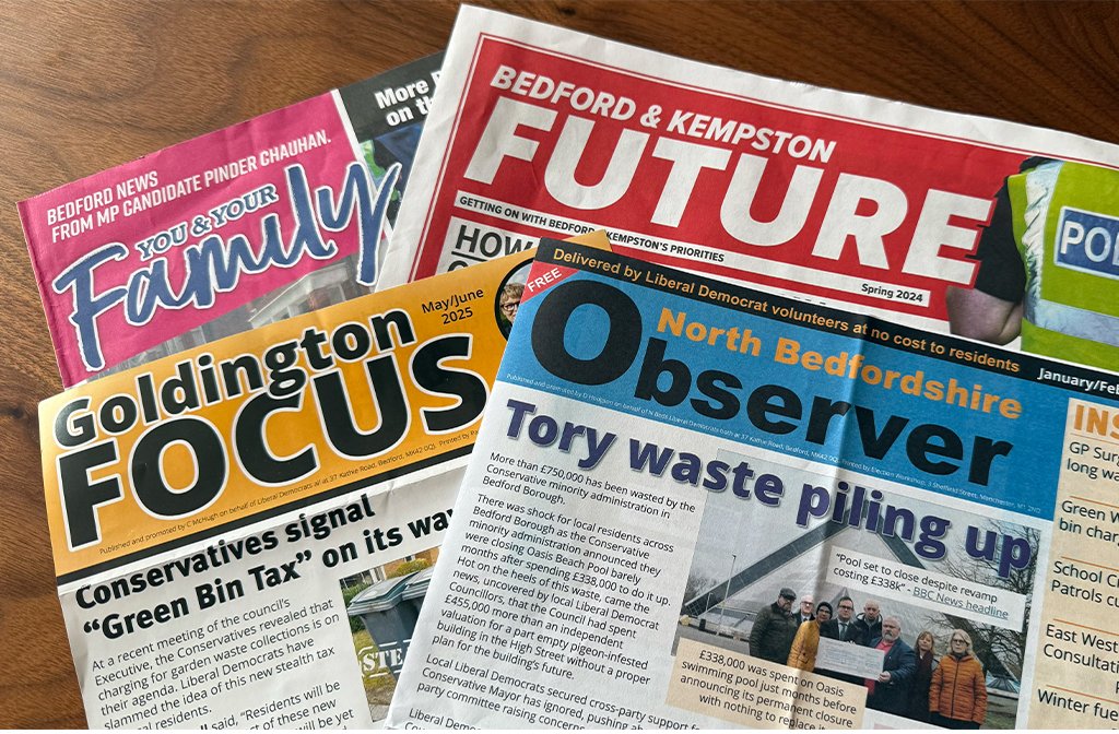 A selection of political campaign leaflets designed to look like newspapers some even using rival political party's colours to deceive the electorate.