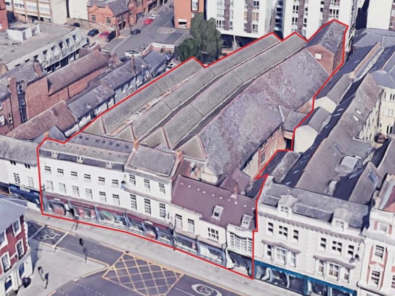 Aerial view of Grade 2 listed building on the High Street due to be converted August 2025