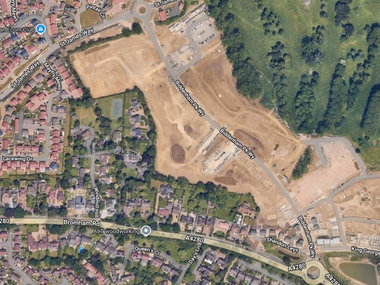 Biddenham housing development Google Earth screenshot June2025