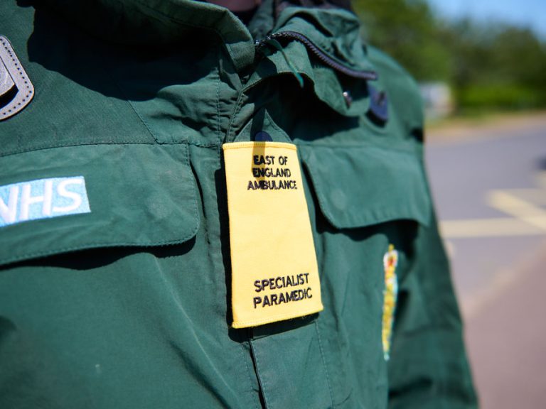 East of England Ambulance Service paramedic. Image EEAST