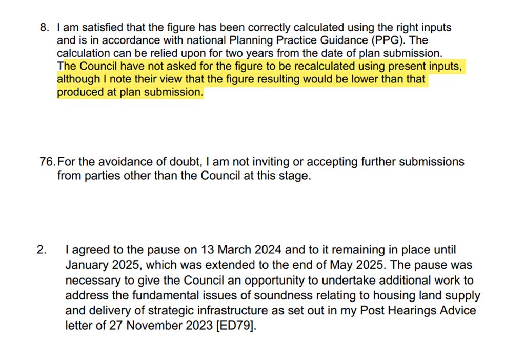 Excerpts from the Executive Report Agenda 7 local plan. Image: Bedford Borough Council