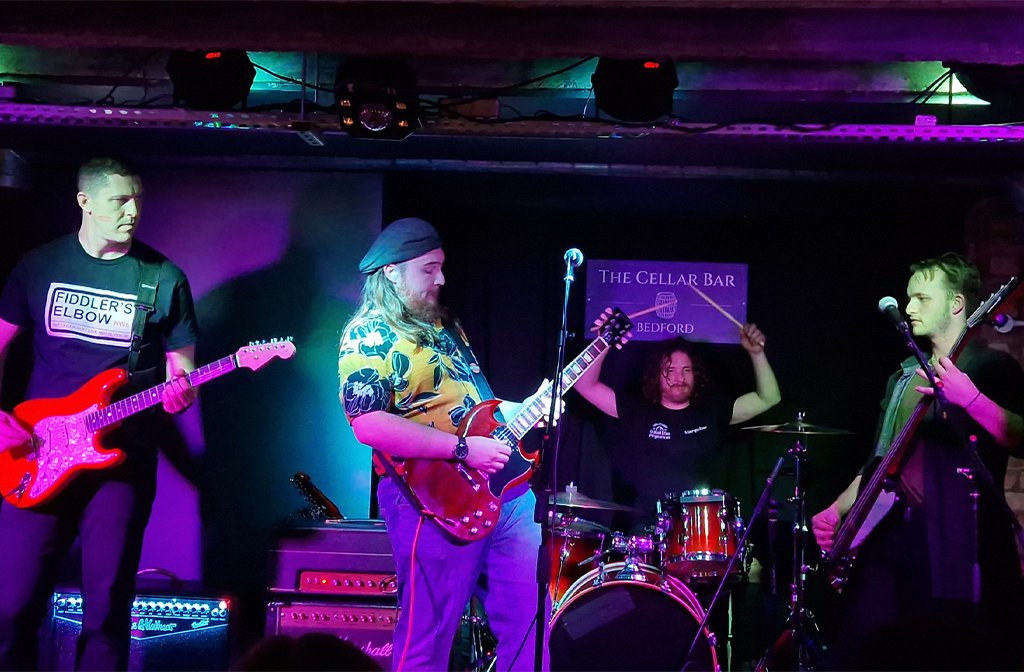 FiveFiveSix on stage at the Cellar Bar. Image: The Cellar Bar