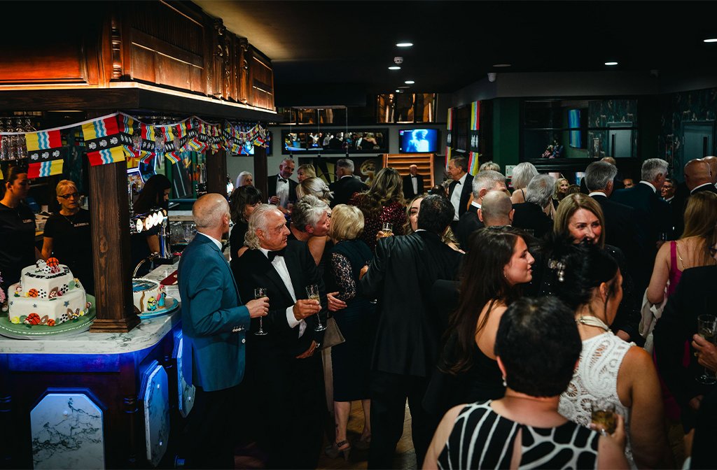 Gathered guests at the VIP preview evening of The St James Club. Image: MAK Studios The St James Club