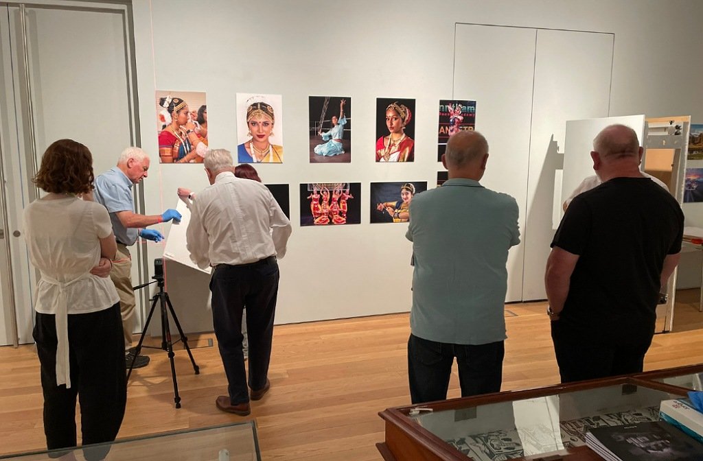 Art lovers at the Higgins Bedford art and photography exhibition