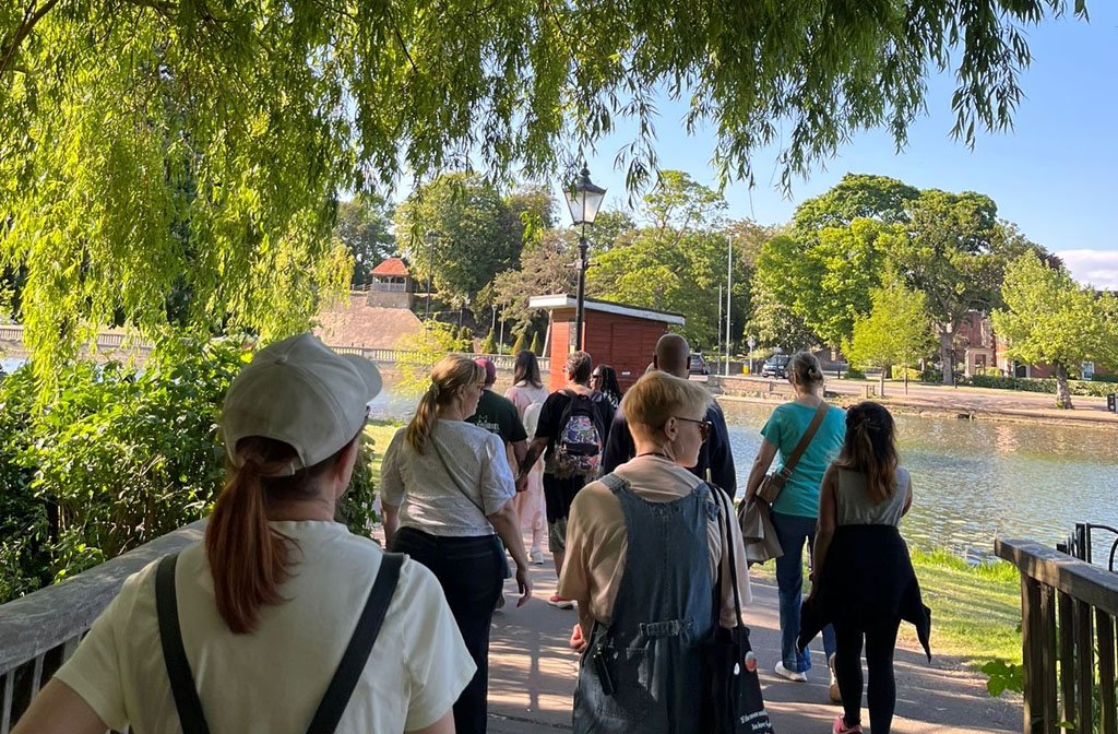 Bedfordians taking part in the Embankment Mindfulness Walk along the River Great Ouse
