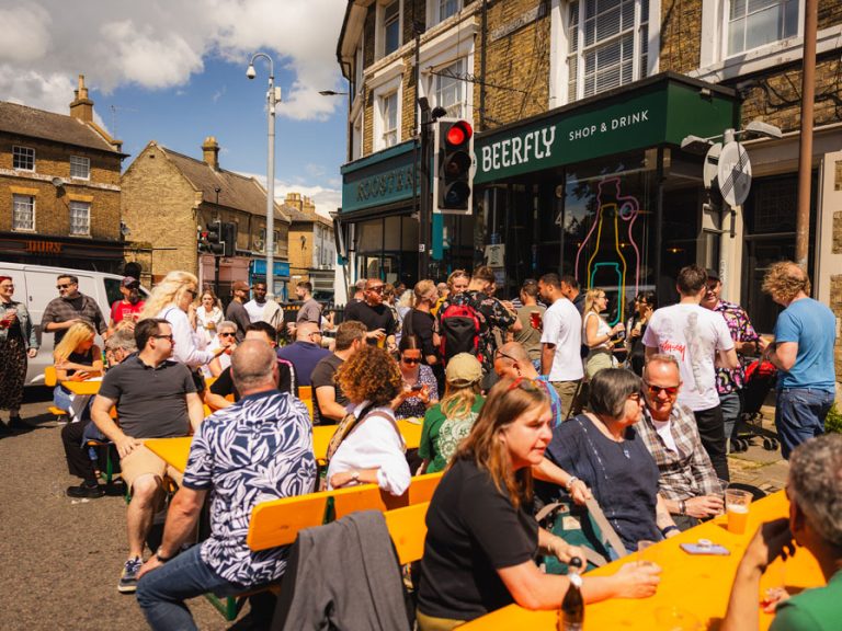 Revellers enjoying the atmosphere at the St Cuthbert's Street Festival