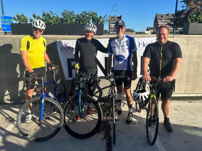 Four of the seven, 'The Spokesman' charity cycling team, raising money for Food Etc and AMMF Image: Food Inc.