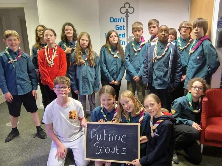The Leopards of Putnoe Scouts at a recent night out at Bedford escape room Don't Get Locked In.