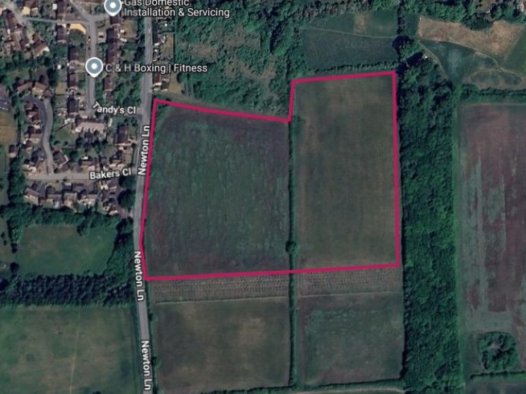 MyMaps screenshot of proposed new housing development in Turvey August 2025