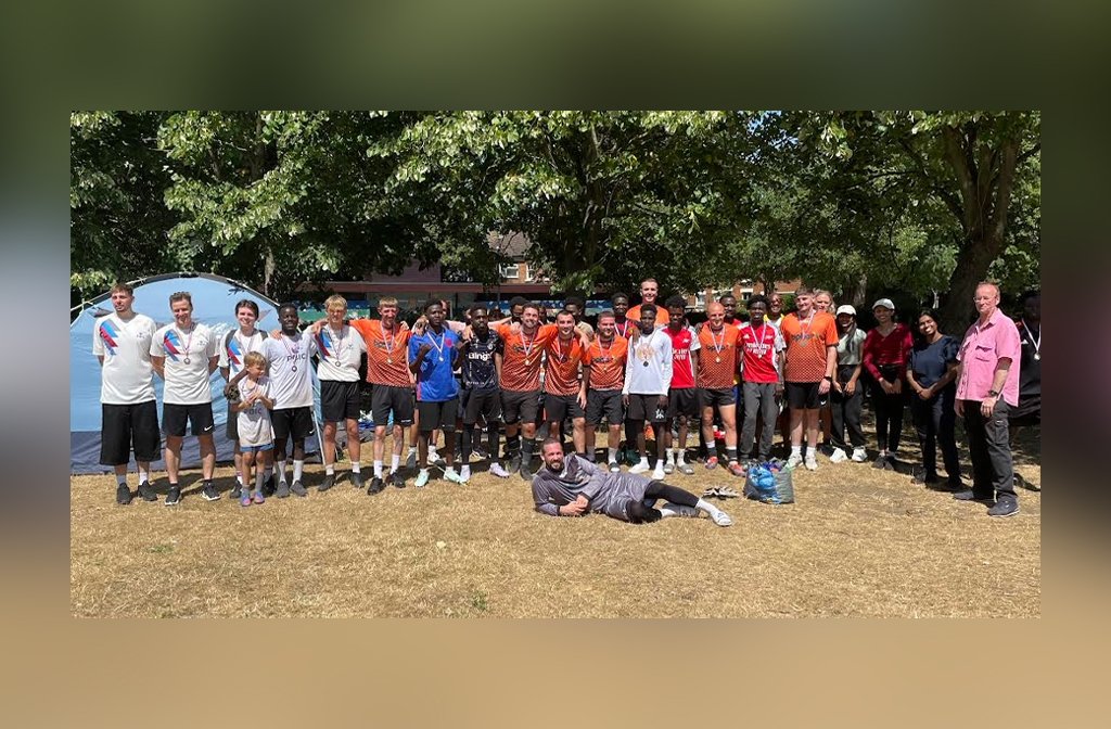 BRASS five-aside football teams in Russell Park. Image: BRASS