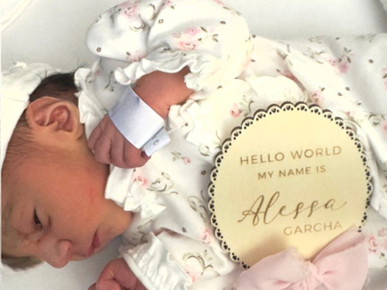 Baby Alessa, the first born at Bedford Hospital on 1 January 2026. Image: via Bedfordshire Hospitals NHS Foundation Trust