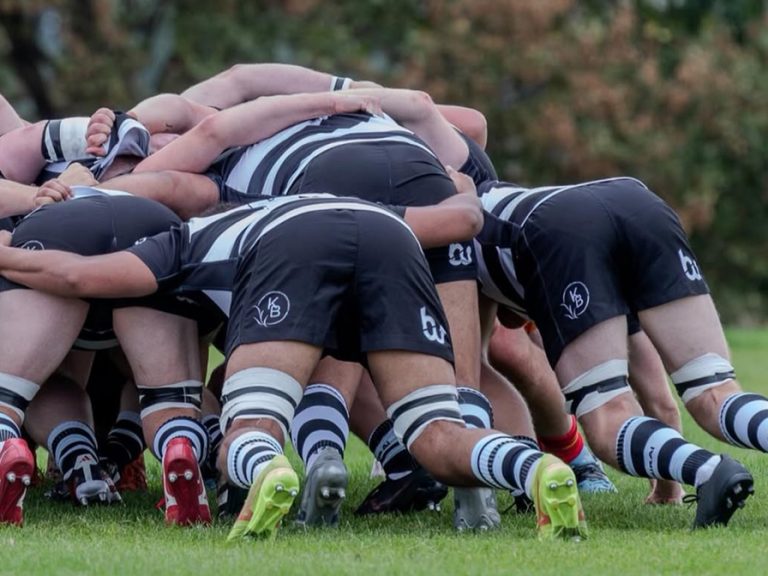 Bedford Athletic RFC players in a scrum. Image: David Gibbons