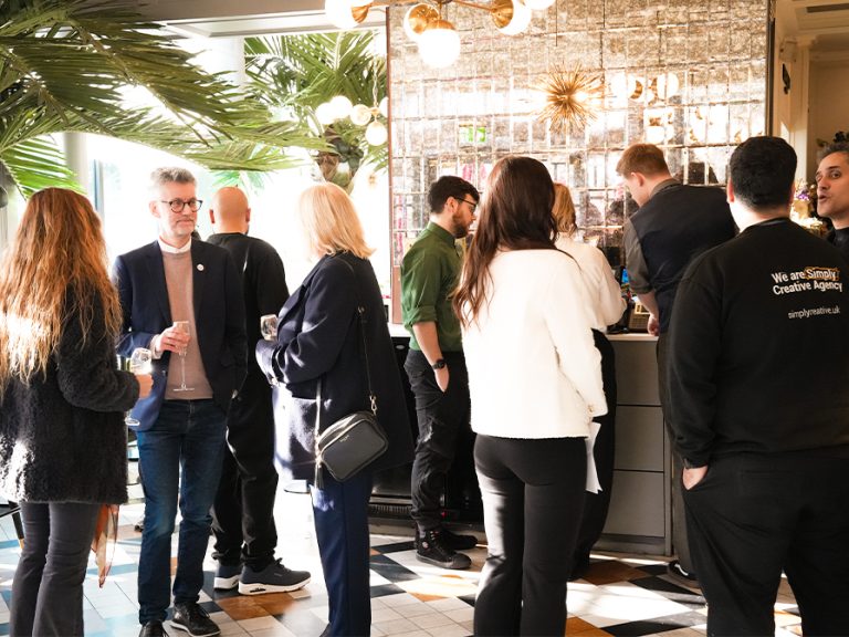 Bedford Business Lunch attendees chatting at Bedford Swan's Pen & Cobb December 2025. Image: Simply Creative