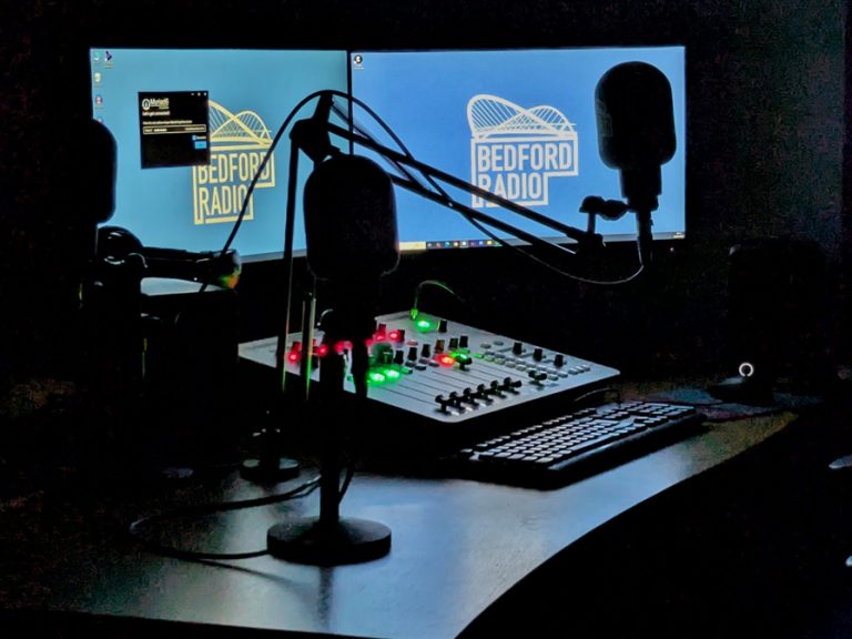 Bedford Radio studio dark
