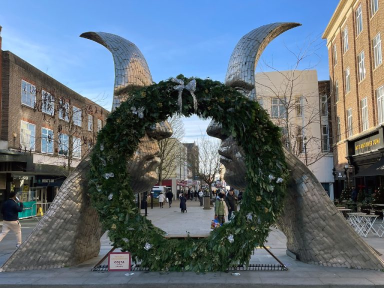 Bedford town centre Christmas Wreath 2025