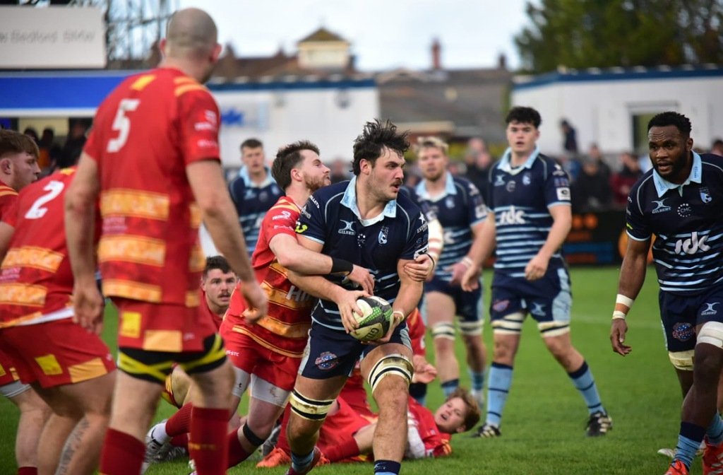 Bedford Blues in action against Cambridge at Goldington Road in December 2025