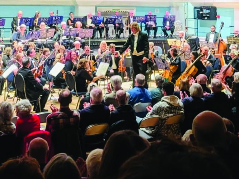 Conductor Bjorn Bantock takes centre stage. Image- Bedfordshire Symphony Orchestra