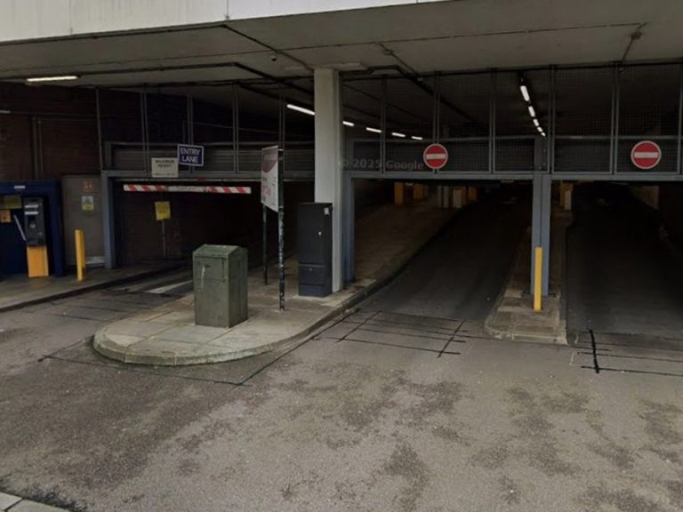 Entrance to Lurke Street car park in Bedford. Image Bedford Borough Council