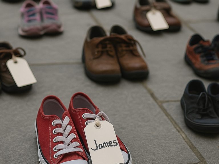 Every Pair Tells a Story shoes lined up. Image: The SEND Sanctuary UK