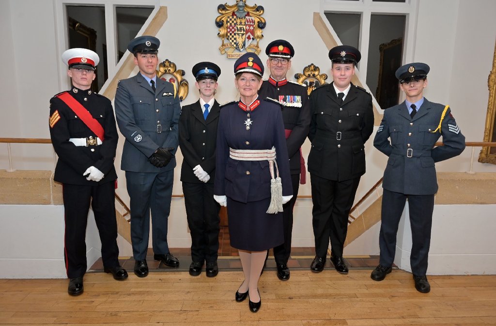 HM Lord-Lieutenant Susan Lousada and the 2025 Bedfordshire Cadets