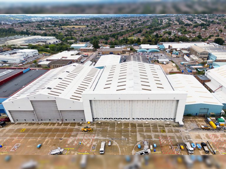 Hangars at London Luton Airport being refurbished as part of a programme that will create 150 jobs Image LLA