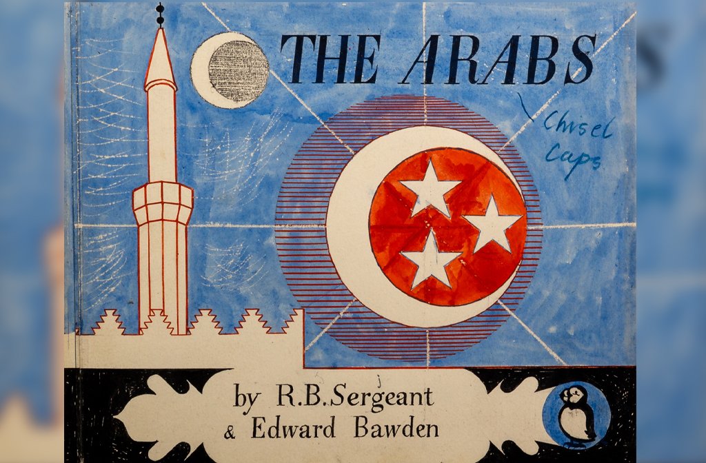 The front cover of Puffin Picture Books' The Arabs illustrated by Edward Bawden