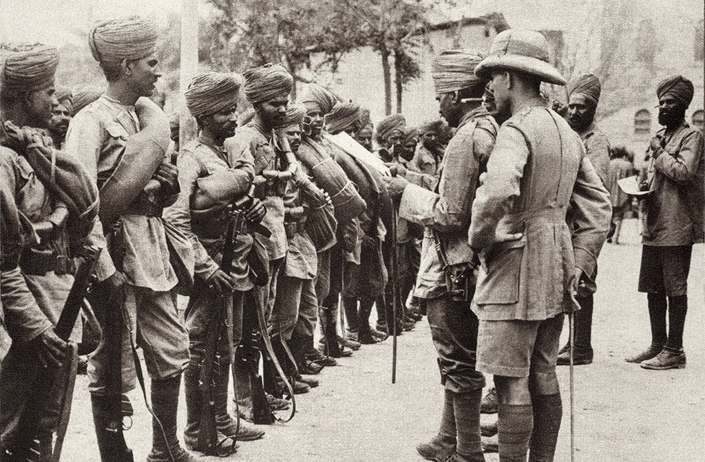 Indian troops replacing 10,000 British troops who had been captured by the Turks in Iraq. 1916. The British forces were surrounded by the Turks in the Battle of Kut-al-Amara in April 1916.