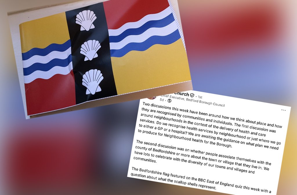 Laura Church LinkedIn Post Bedfordshire Flag post Image Laura Church LinkedIn