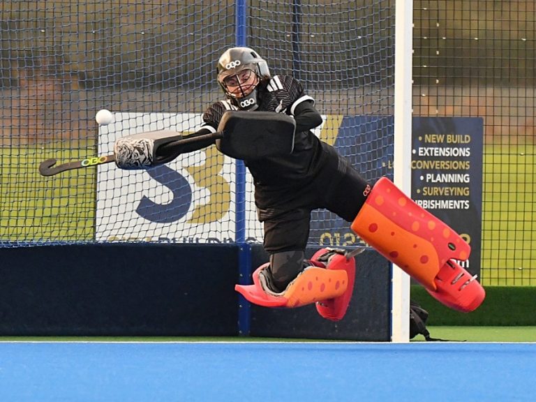 Leanne Sargeant, the goalkeeper for Bedford Hockey Club Ladies' 1st XI