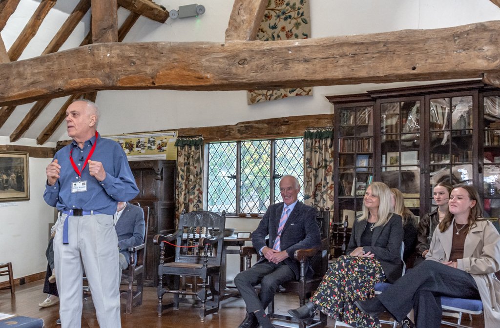 Moot Hall curator (Clive Arnold) telling the story of how the tree came into being. Image: Bedford Borough Council