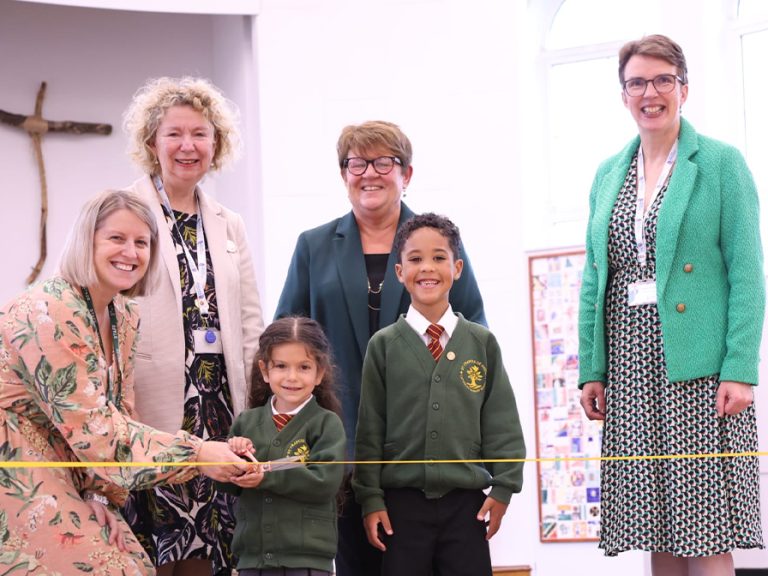 Staff and pupils open the new St Francis of Assisi Catholic Primary School and Preschool