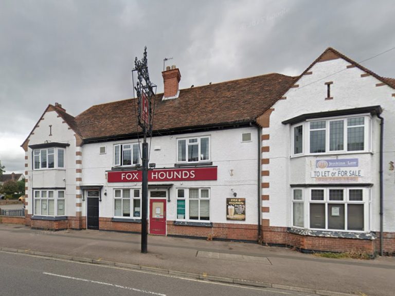Front view of the former Fox and Hounds pub on Goldington Road