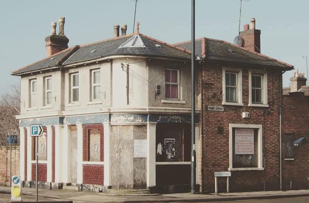 The former Woolpack pub on Commercial Road. The pub is boarded up.