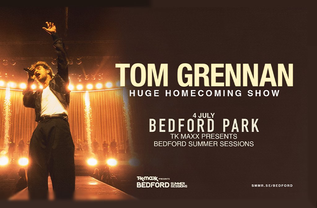 Tom Grennan will headline TK Maxx presents Bedford Summer Sessions on 4 July 2026. Image: Cuffe & Taylor.