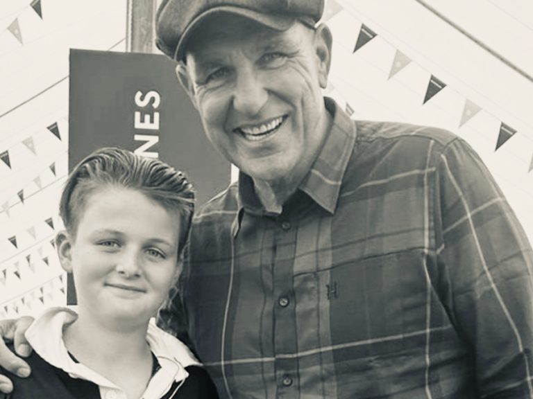 Turvey young farmer Alfie Smith with another fan, Vinnie Jones. Image: Alfie Smith