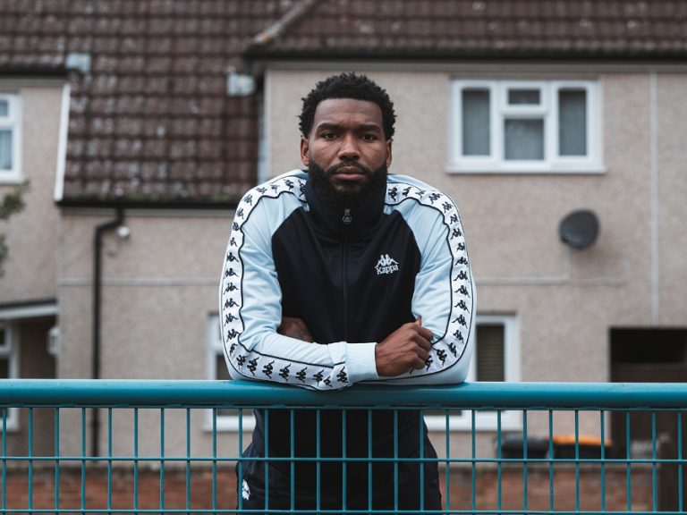 Bedford Town striker, Tyrone Marsh fronting Kappa's new AW25 range around Bedford