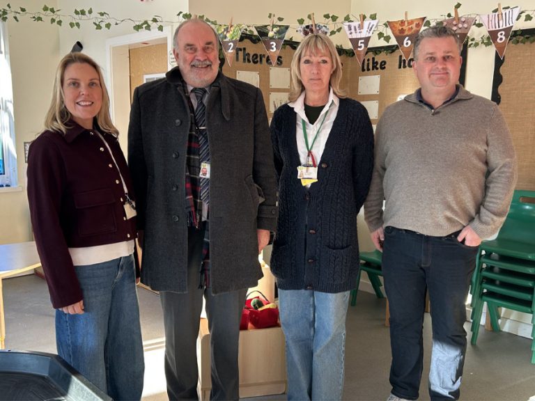 l-r Anna Crawte, Director of Education; Chris Hilliard, chair of governors; Caroline Skingsley, headteacher; David Morris, CEO of HEART Academies Trust. Image: HEART