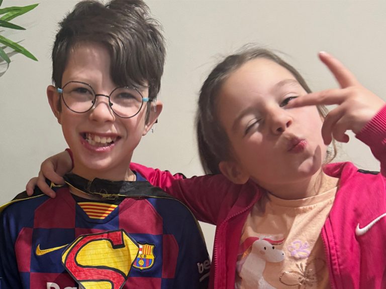 (l-r) Everyday Heroes Award winner Frankie Pickup and Arabella who are now raising money for Frankie's school. Image: The Pickup family