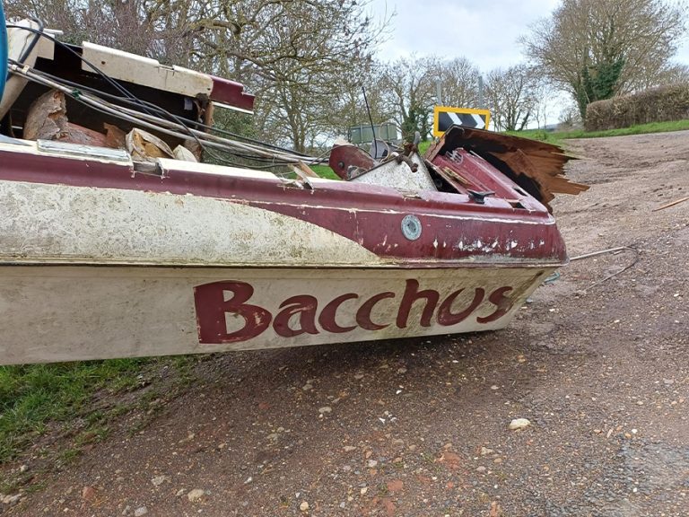 Bacchus the boat dumped on Odell Road February 2026 Image Bedford Borough Council