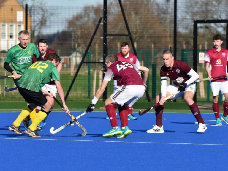 A Bedford Hockey Club Men's team in action at Chester Road