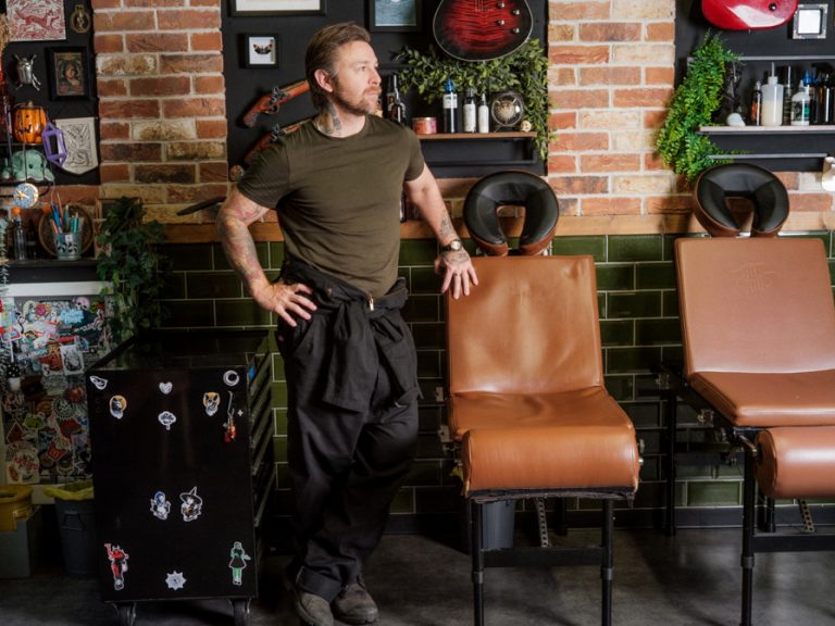 Nick Barratt of Evermore Tattoo Parlour. Image: Cameron Scrimgeour