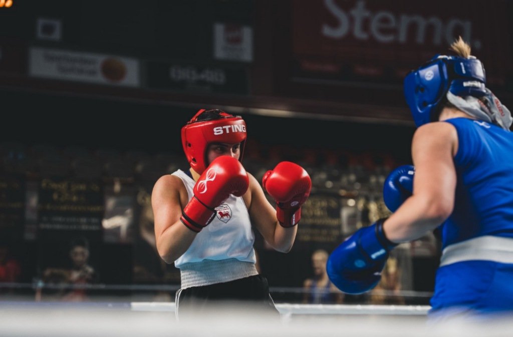 Rekha Sambli boxing at the Golden Girl Box Cup Championships in Sweden.