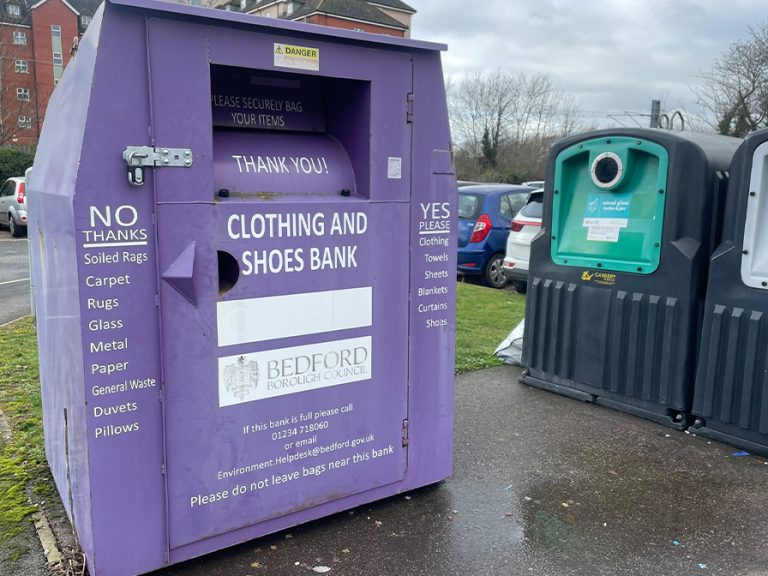 Salvation Army clothing bank Image Bedford Borough Council