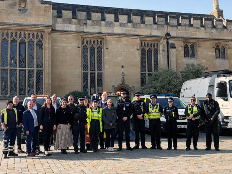 Bedford's Town Centre Task Force with representatives from Bedfordshire Police and Bedford Borough Council. Image: Bedford Borough Council.