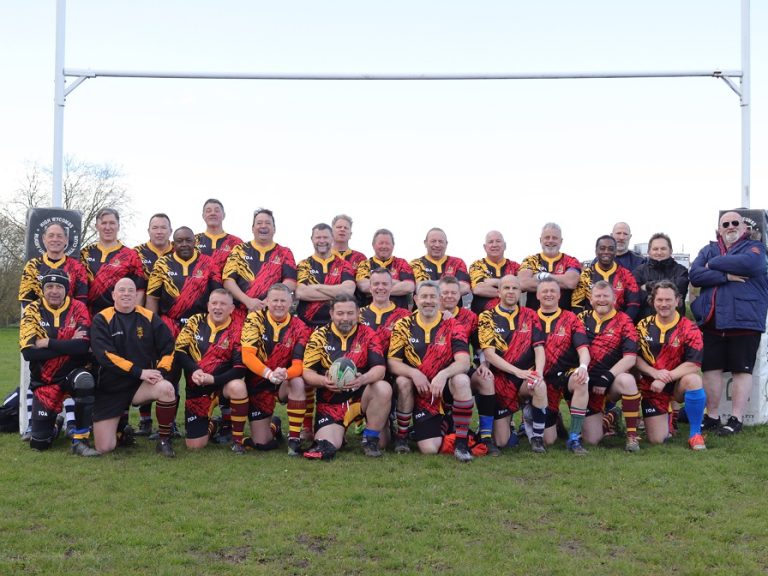 The Bedfordshire Barbarians Super Vets before their game in Buckinghamshire in March 2026