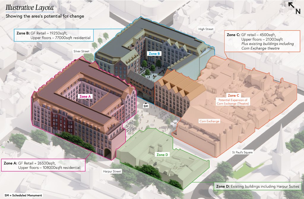 Mayes Yard development plans. Image Bedford Borough Council