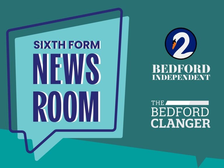 Progress Publishing's Sixth Form Newsroom logo with the Bedford Clanger and Bedford Independent logos
