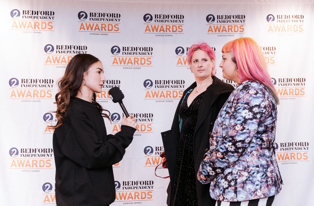 Christina from Simply Creative speaks to Gig Buddies after they were announced as a Highly Commended in the new Inclusion Champion category. Image: Bedford Independent