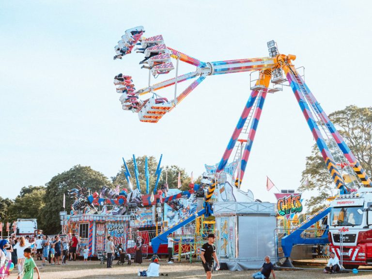 A funfair ride at the Eid Bedford festival