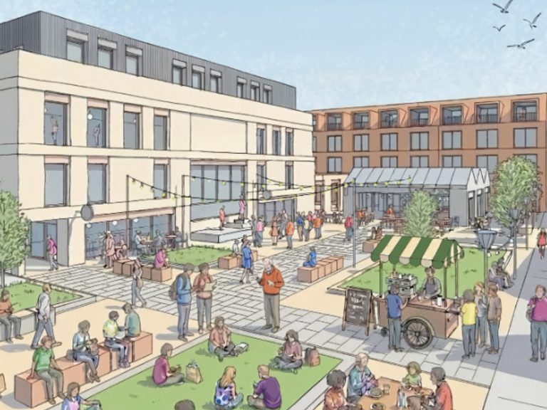 Mayes Yard, Bedford Town Centre artist’s impression. Image: Cityheart.